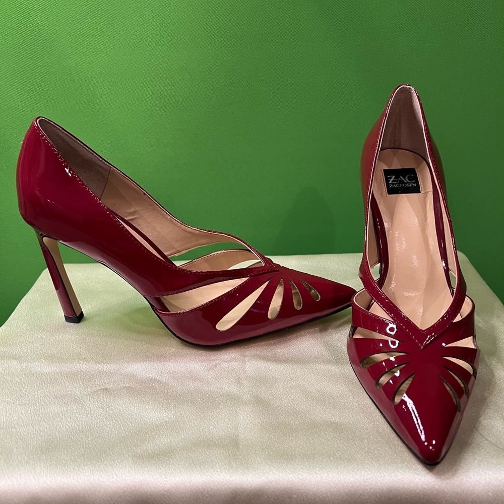 ZAC ZAC POSEN Yael Laser-Cut Patent Leather Pump